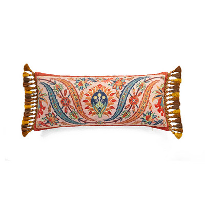 DAVINRICH Designer BOHO derékpárnahuzat 25x55cm dekoratív hosszú párnahuzat Bohemian Decor téglalap alakú párnahuzat bojttal