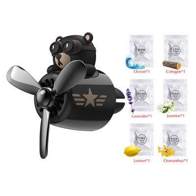 Osvježivač zraka u automobilu Medvjed Pilot Ventilacijski otvor Difuzor parfema Rotirajući propeler Otvor za izlaz zraka Miris Slatki ukrasi iz crtića Dodaci za automobile