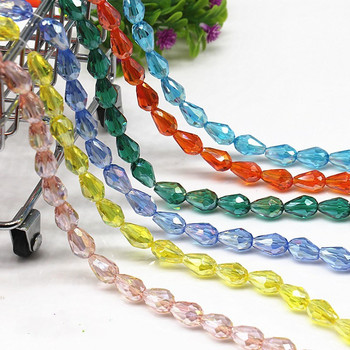 Най-продавани кристални мъниста във формата на капка, стъклени мъниста 6X8-10x14MM свободни дистанционни кръгли мъниста за изработка на бижута Направи си сам 25 цвята