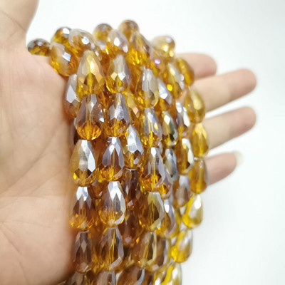 Najprodavanije kristalne perle u obliku suze staklene perle 6X8-10x14MM labave okrugle perle za odstojnike za izradu nakita DIY 25 boja