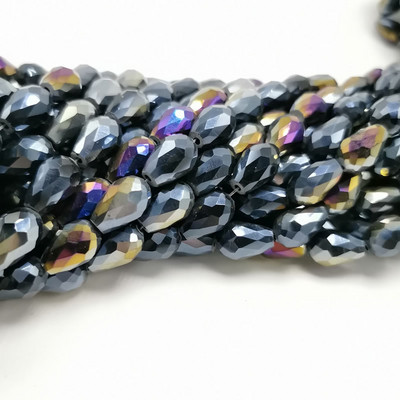 Najprodavanije kristalne perle u obliku suze staklene perle 6X8-10x14MM labave okrugle perle za odstojnike za izradu nakita DIY 25 boja