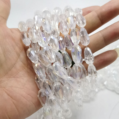 Najprodavanije kristalne perle u obliku suze staklene perle 6X8-10x14MM labave okrugle perle za odstojnike za izradu nakita DIY 25 boja