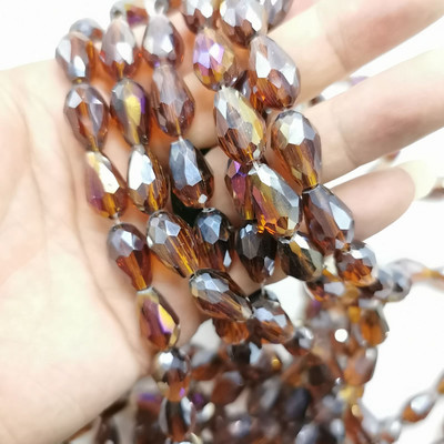 Najprodavanije kristalne perle u obliku suze staklene perle 6X8-10x14MM labave okrugle perle za odstojnike za izradu nakita DIY 25 boja