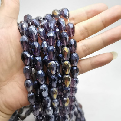 Najprodavanije kristalne perle u obliku suze staklene perle 6X8-10x14MM labave okrugle perle za odstojnike za izradu nakita DIY 25 boja