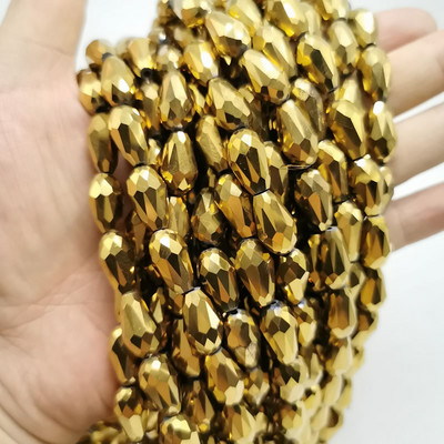 Najprodavanije kristalne perle u obliku suze staklene perle 6X8-10x14MM labave okrugle perle za odstojnike za izradu nakita DIY 25 boja