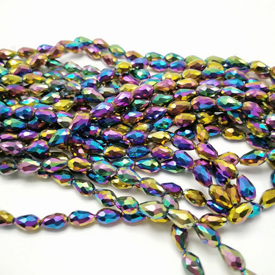 Najprodavanije kristalne perle u obliku suze staklene perle 6X8-10x14MM labave okrugle perle za odstojnike za izradu nakita DIY 25 boja