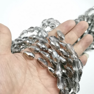 Najprodavanije kristalne perle u obliku suze staklene perle 6X8-10x14MM labave okrugle perle za odstojnike za izradu nakita DIY 25 boja