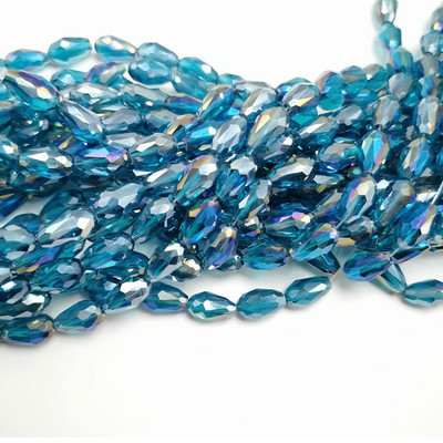 Najprodavanije kristalne perle u obliku suze staklene perle 6X8-10x14MM labave okrugle perle za odstojnike za izradu nakita DIY 25 boja