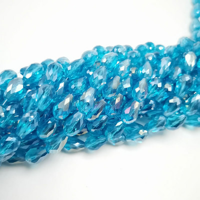 Najprodavanije kristalne perle u obliku suze staklene perle 6X8-10x14MM labave okrugle perle za odstojnike za izradu nakita DIY 25 boja