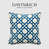 DAVINRICH Modern absztrakt geometrikus párnahuzatok luxus bambusz rácsos konstrukciós kereszt kerítés párnahuzat 45x45cm kék fehér
