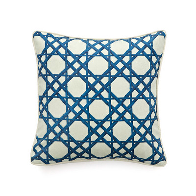 DAVINRICH Modern absztrakt geometrikus párnahuzatok luxus bambusz rácsos konstrukciós kereszt kerítés párnahuzat 45x45cm kék fehér