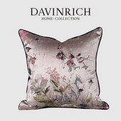 DAVINRICH Huse de pernă în stil pictor impresionist, cu flori roz goale, cu artă jacquard, 45 x 45 cm Decor șic pentru casă