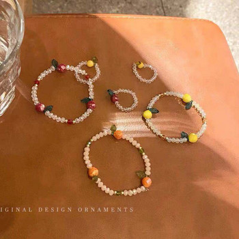 60 τμχ 8 χιλιοστά πολυεπίπεδες κρυστάλλινες χάντρες Σχήμα φράουλας Charm Loose Spacer Glass beads for Jewelry Making DIY Earring βραχιόλι