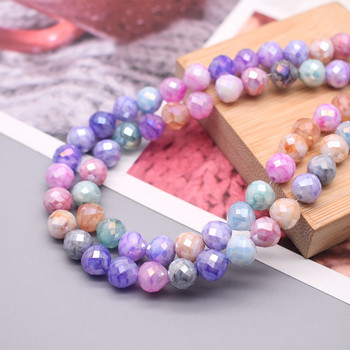 60 τμχ 8 χιλιοστά πολυεπίπεδες κρυστάλλινες χάντρες Σχήμα φράουλας Charm Loose Spacer Glass beads for Jewelry Making DIY Earring βραχιόλι