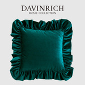 DAVINRICH Italija Luksuzne jastučnice s baršunastim volanima Victoria Retro Ukrasna Ugodna mekana jednobojna jastučnica Tirkizno zelena