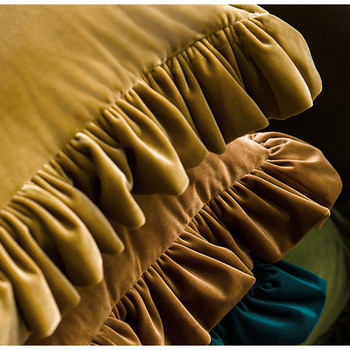 DAVINRICH Ιταλία Πολυτελή βελούδινα βολάν Καλύμματα μαξιλαριού Victoria Retro Διακοσμητική άνετη μαλακή μασίφ θήκη μαξιλαριού τιρκουάζ πράσινο