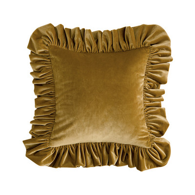 DAVINRICH Italija Luksuzne jastučnice s baršunastim volanima Victoria Retro Ukrasna Ugodna mekana jednobojna jastučnica Tirkizno zelena