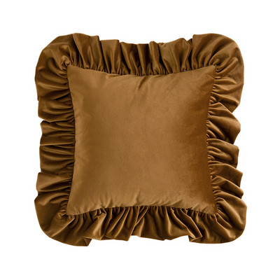 DAVINRICH Italija Luksuzne jastučnice s baršunastim volanima Victoria Retro Ukrasna Ugodna mekana jednobojna jastučnica Tirkizno zelena