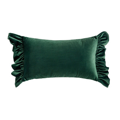 DAVINRICH Italija Luksuzne jastučnice s baršunastim volanima Victoria Retro Ukrasna Ugodna mekana jednobojna jastučnica Tirkizno zelena