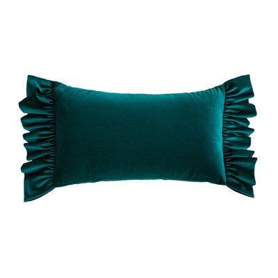 DAVINRICH Italija Luksuzne jastučnice s baršunastim volanima Victoria Retro Ukrasna Ugodna mekana jednobojna jastučnica Tirkizno zelena