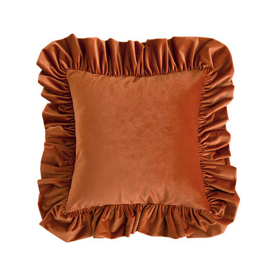 DAVINRICH Italija Luksuzne jastučnice s baršunastim volanima Victoria Retro Ukrasna Ugodna mekana jednobojna jastučnica Tirkizno zelena