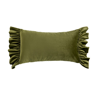 DAVINRICH Italija Luksuzne jastučnice s baršunastim volanima Victoria Retro Ukrasna Ugodna mekana jednobojna jastučnica Tirkizno zelena