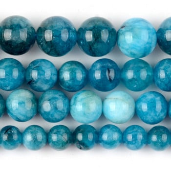 Φυσική Πέτρα Μπλε Χαλαζία Jades Jasper Matte Faceted Crystal Στρογγυλές χάντρες για κοσμήματα κατασκευής χειροποίητων βραχιόλια αξεσουάρ 15\