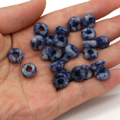 10 komada tirkiznih perli od prirodnog ružičastog kvarca, okruglih perli s velikom rupom, labavih perli za izradu ženskog DIY nakita, ogrlice, veličine 5x10 mm, rupe 4 mm