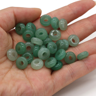 10 komada tirkiznih perli od prirodnog ružičastog kvarca, okruglih perli s velikom rupom, labavih perli za izradu ženskog DIY nakita, ogrlice, veličine 5x10 mm, rupe 4 mm