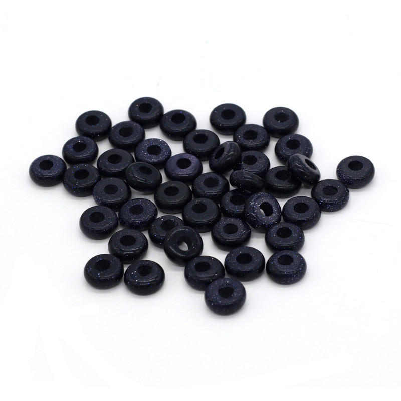 10 komada tirkiznih perli od prirodnog ružičastog kvarca, okruglih perli s velikom rupom, labavih perli za izradu ženskog DIY nakita, ogrlice, veličine 5x10 mm, rupe 4 mm