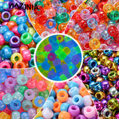 100 komada 6x9 mm velikih rupa od akrilnih perli u obliku kante, svjetlećih prozirnih razmaknica za izradu nakita Dodaci za narukvice DIY