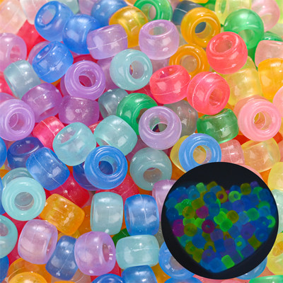 100 komada 6x9 mm velikih rupa od akrilnih perli u obliku kante, svjetlećih prozirnih razmaknica za izradu nakita Dodaci za narukvice DIY