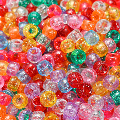 100 komada 6x9 mm velikih rupa od akrilnih perli u obliku kante, svjetlećih prozirnih razmaknica za izradu nakita Dodaci za narukvice DIY