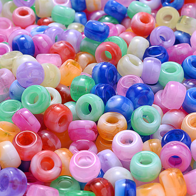 100 komada 6x9 mm velikih rupa od akrilnih perli u obliku kante, svjetlećih prozirnih razmaknica za izradu nakita Dodaci za narukvice DIY