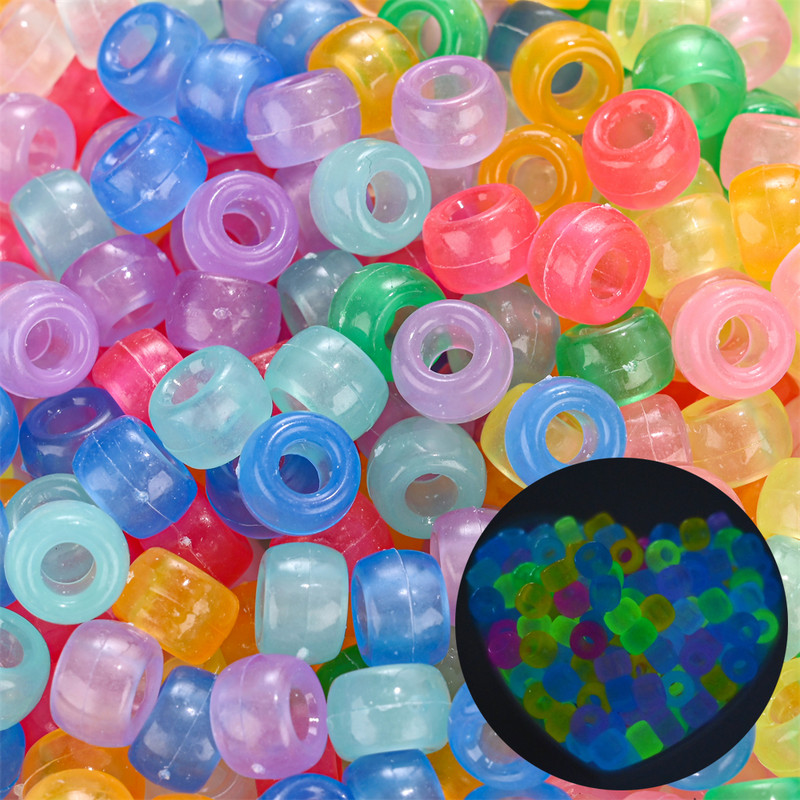 100 komada 6x9 mm velikih rupa od akrilnih perli u obliku kante, svjetlećih prozirnih razmaknica za izradu nakita Dodaci za narukvice DIY