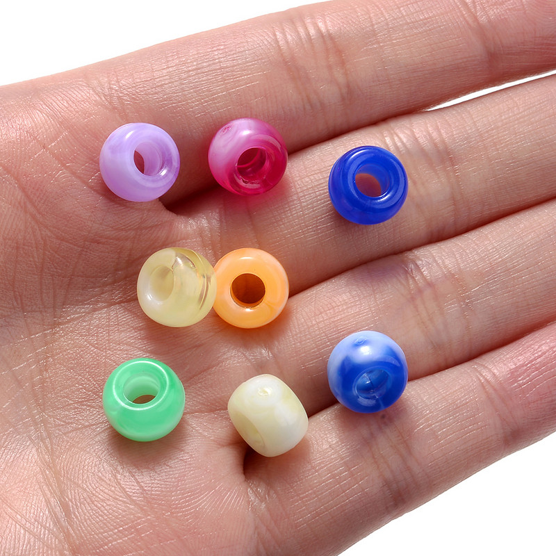 100 komada 6x9 mm velikih rupa od akrilnih perli u obliku kante, svjetlećih prozirnih razmaknica za izradu nakita Dodaci za narukvice DIY
