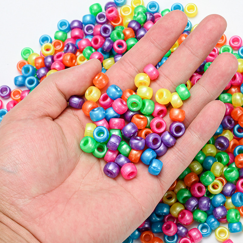 100 komada 6x9 mm velikih rupa od akrilnih perli u obliku kante, svjetlećih prozirnih razmaknica za izradu nakita Dodaci za narukvice DIY