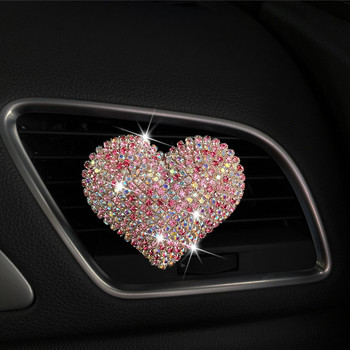 Изискан диамантен парфюм за кола Освежител за въздух Изящен диамантен дизайн Дамски автомобилен климатик Декор Парфюм Сърце Парфюм за кола