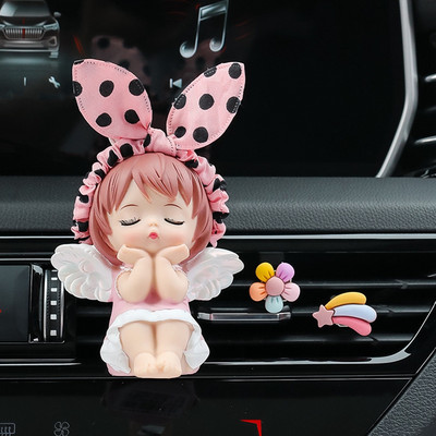 Cute Angle Doll Air Conditioning Car Perfume Clip Auto Air Vent Perfume Clip Car Freshner Air+Free 5 Incense Chips Dropship