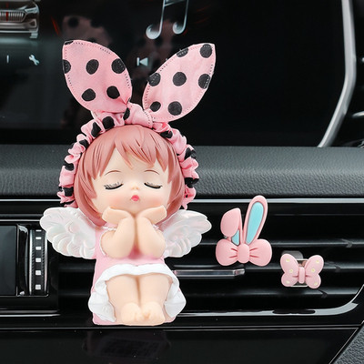 Cute Angle Doll Air Conditioning Car Perfume Clip Auto Air Vent Perfume Clip Car Freshner Air+Free 5 Incense Chips Dropship