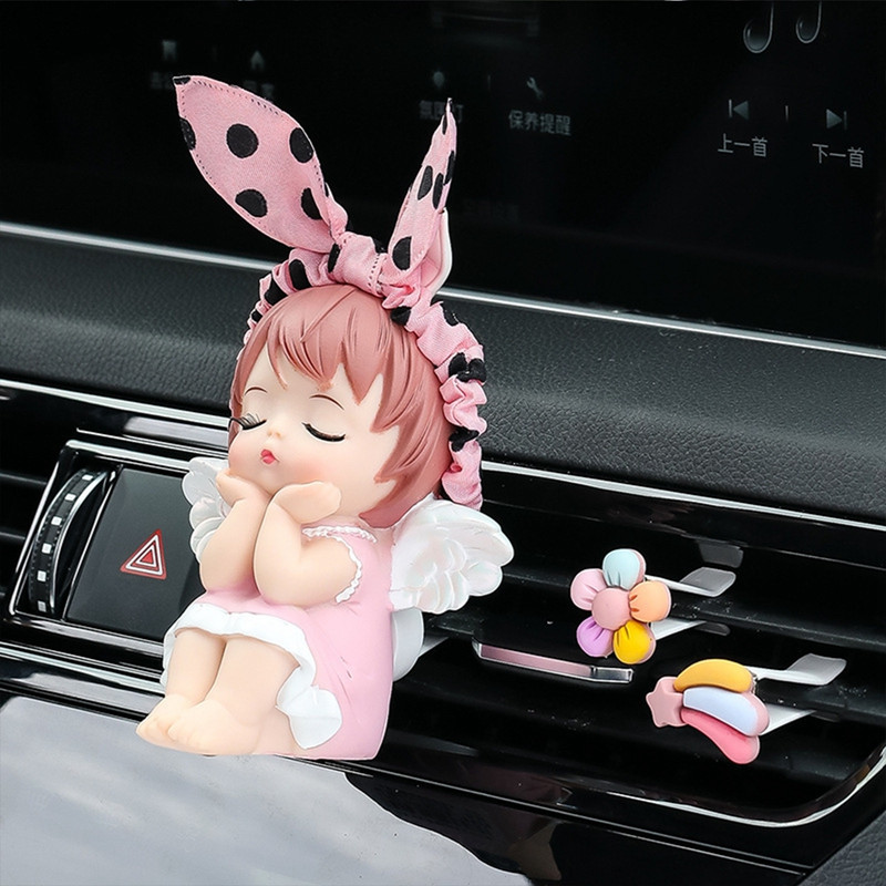 Cute Angle Doll Air Conditioning Car Perfume Clip Auto Air Vent Perfume Clip Car Freshner Air+Free 5 Incense Chips Dropship