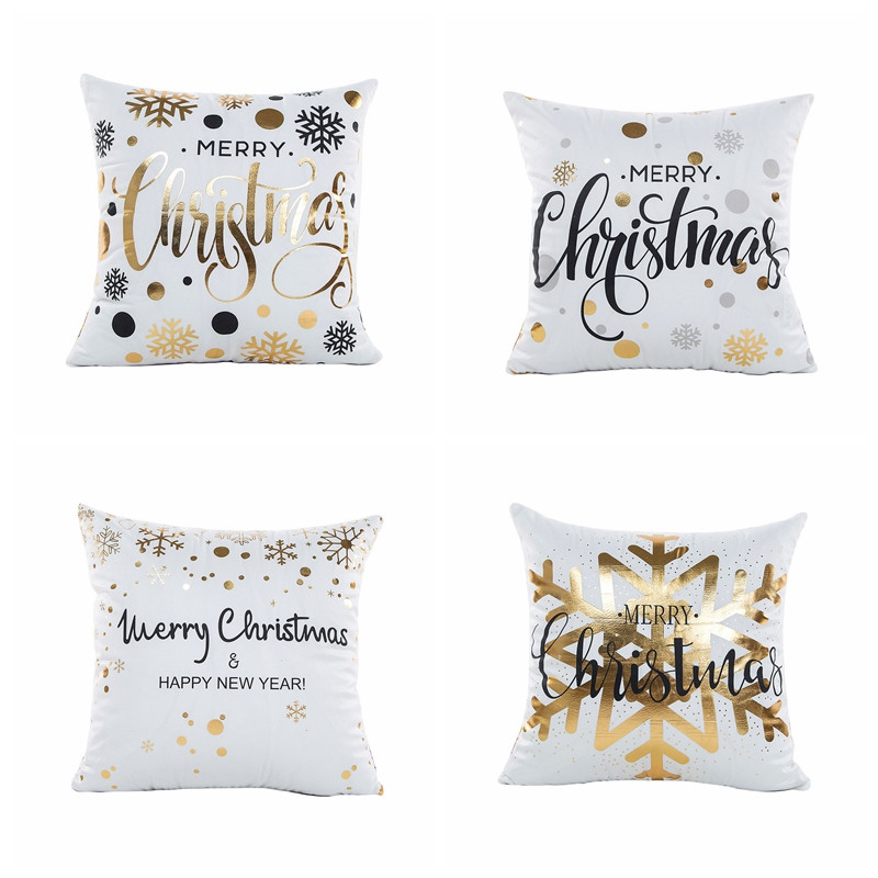 Božićna bronzana zlatna jastučnica Moderna geometrijska zlatna folija Jastučić Ukrasni jastuk Kućni dekor Ukrasni jastuci za kauč 17*17