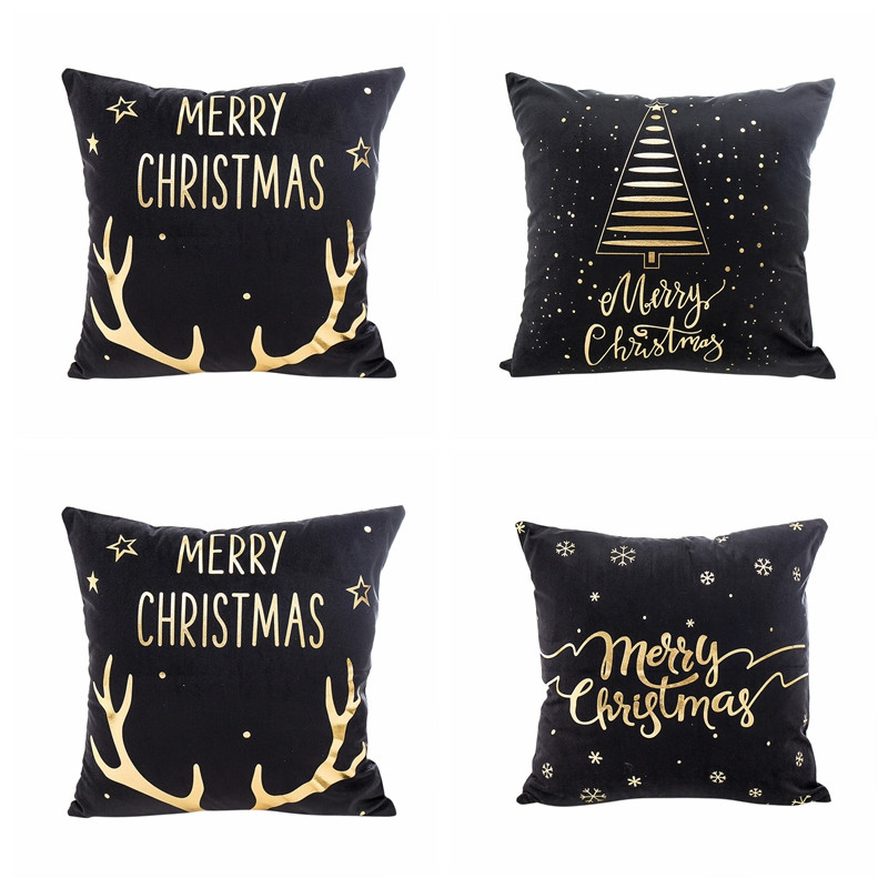 Božićna bronzana zlatna jastučnica Moderna geometrijska zlatna folija Jastučić Ukrasni jastuk Kućni dekor Ukrasni jastuci za kauč 17*17