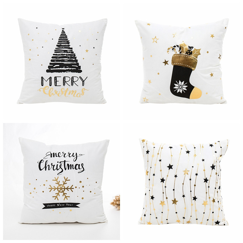 Božićna bronzana zlatna jastučnica Moderna geometrijska zlatna folija Jastučić Ukrasni jastuk Kućni dekor Ukrasni jastuci za kauč 17*17