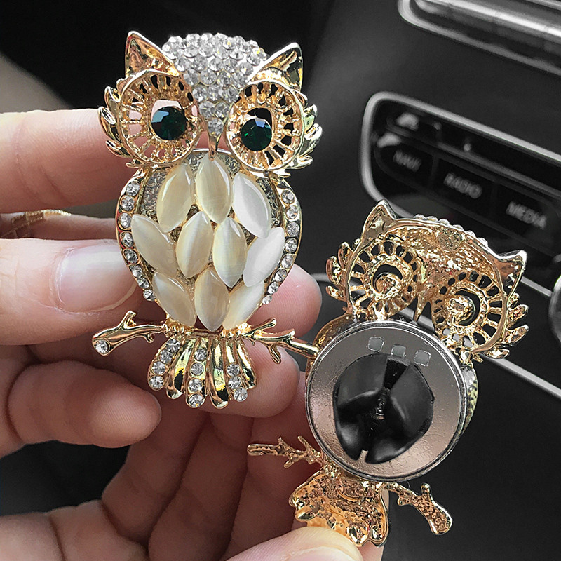 Νέο αποσμητικό αυτοκινήτου Owl Car Στολίδι Αυτοκινήτου Διαχύτης Αυτοκινήτου Διακοσμητικό Αυτοκινήτου Διαμαντένιο Αξεσουάρ αυτοκινήτου Εσωτερικό για Γυναίκες Χονδρική