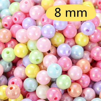 50/100/200 kom 6-16 mm Candy Akrilne perle Bling Bling Loose Spacer AB perle za izradu nakita Djevojke Ogrlica Narukvica Slatki dar