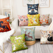 Decoratiuni perne de Craciun Ilustratii de animale dragute scandinave Perna Perne decorative Almofadas Decorativas Para Canapea