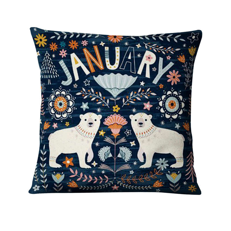 Decoratiuni perne de Craciun Ilustratii de animale dragute scandinave Perna Perne decorative Almofadas Decorativas Para Canapea