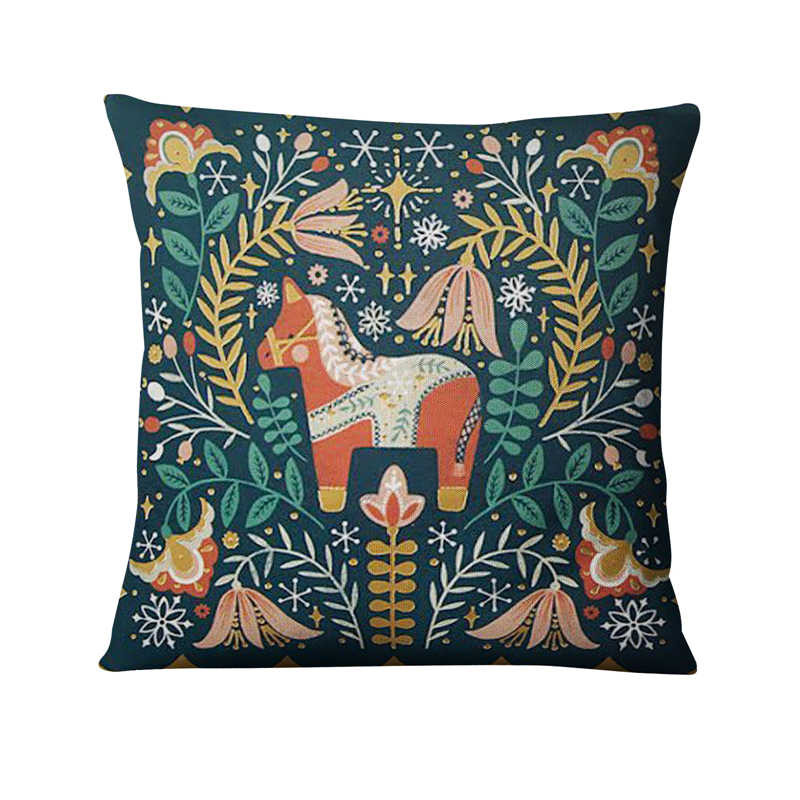 Decoratiuni perne de Craciun Ilustratii de animale dragute scandinave Perna Perne decorative Almofadas Decorativas Para Canapea