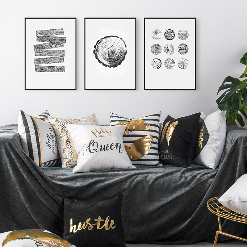 Europska klasična bronzana zlatna folija, ukrasni jastuk, zlatni listovi, kućni dekor, jastučić za kauč Almofadas Decorativas